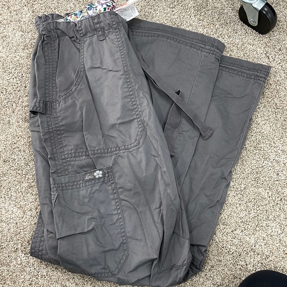 Gray Koi scrub pants
